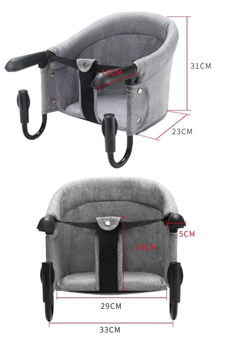 Hook On High Chair Portable Baby Highchair Foldable Travel Highchair Clips to Dining Table,Kids Feeding Chair with Safety Belt